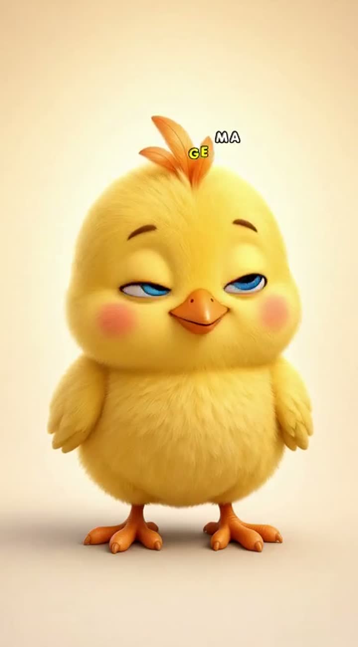 Original, adorable 3D animated baby chick named Pio… — AI cartoon