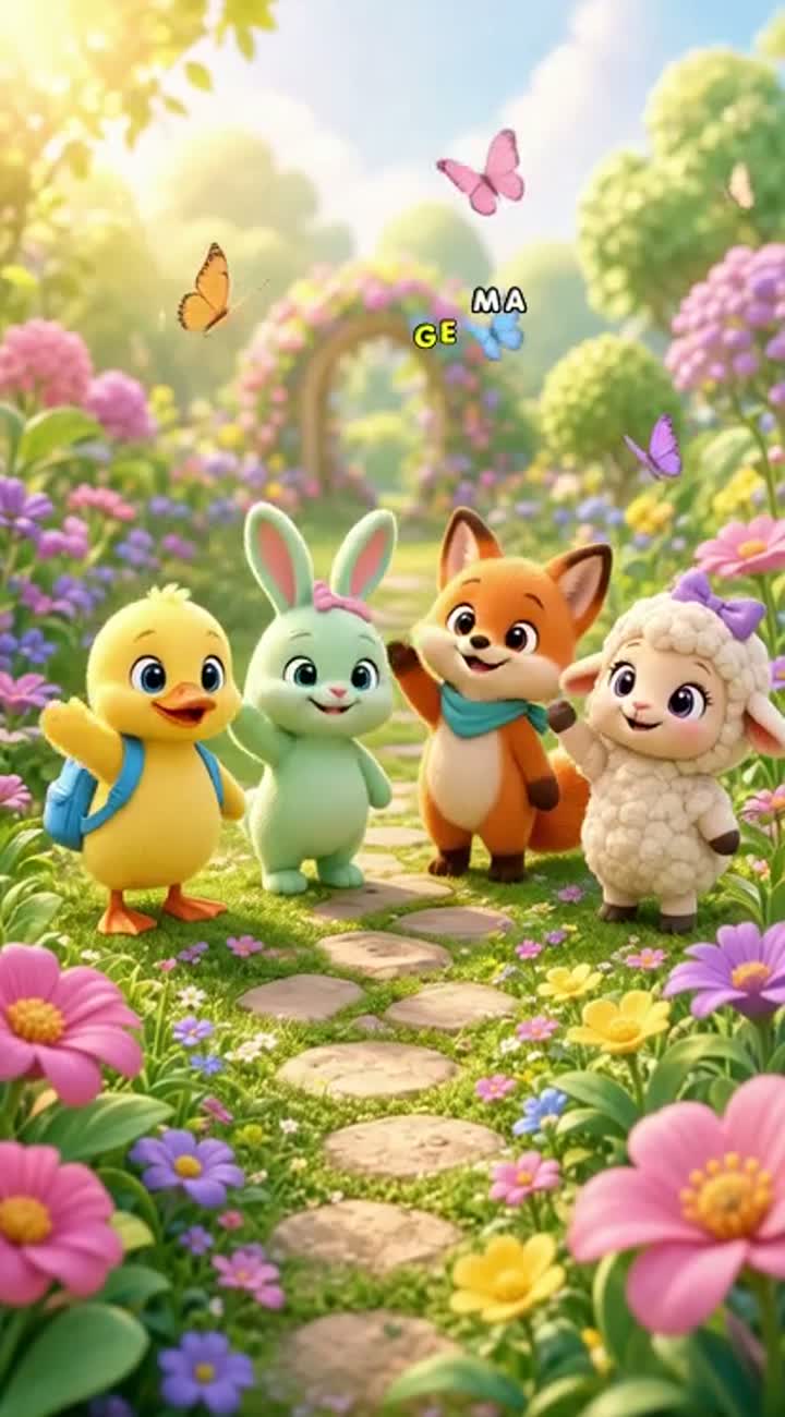 16:9, high-quality 3D cartoon animation for a children's nursery rhyme — AI cartoon