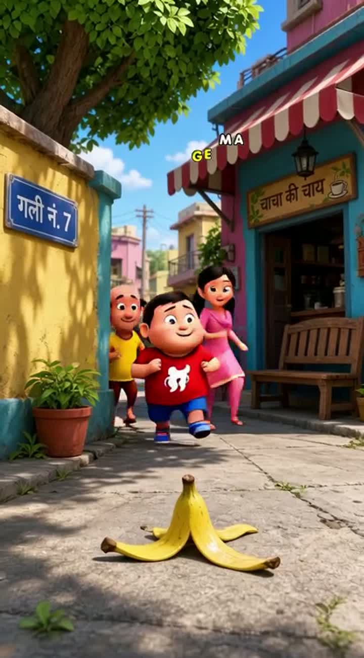 Montu is a funny, chubby boy who wants to impress Chanchal… — AI cartoon