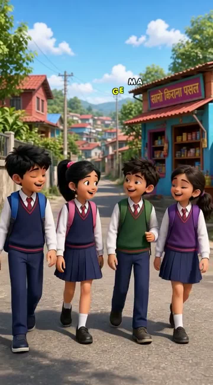 Funny, heartwarming 3D cartoon story in Nepali — AI cartoon