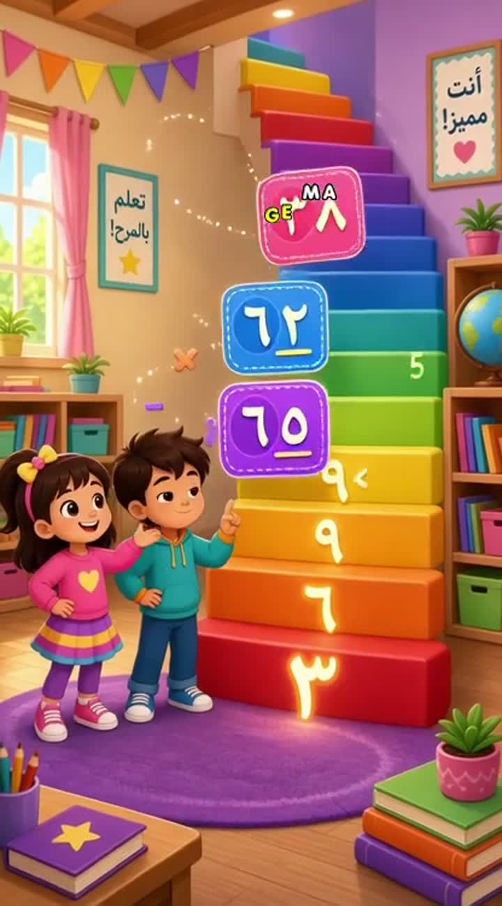A vibrant, colorful 2D cartoon for children with smooth… — AI cartoon