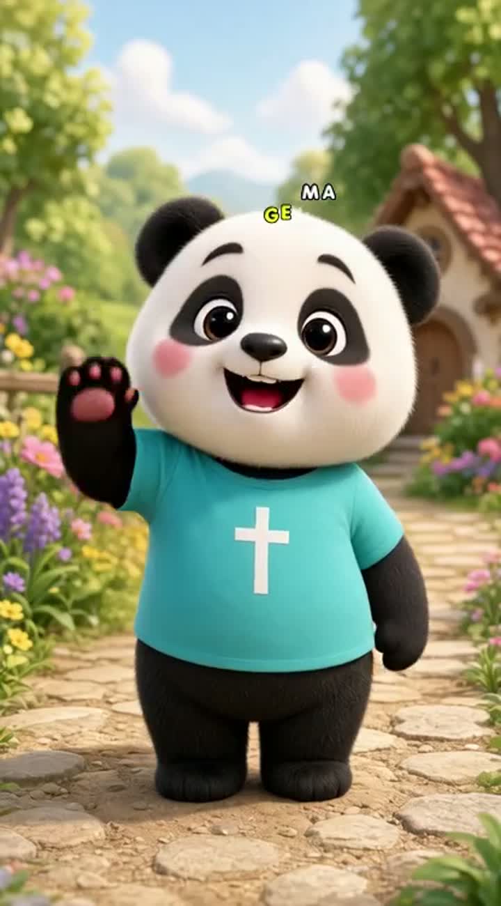 A cartoon character named Pipo: Um panda pequeno… — AI cartoon