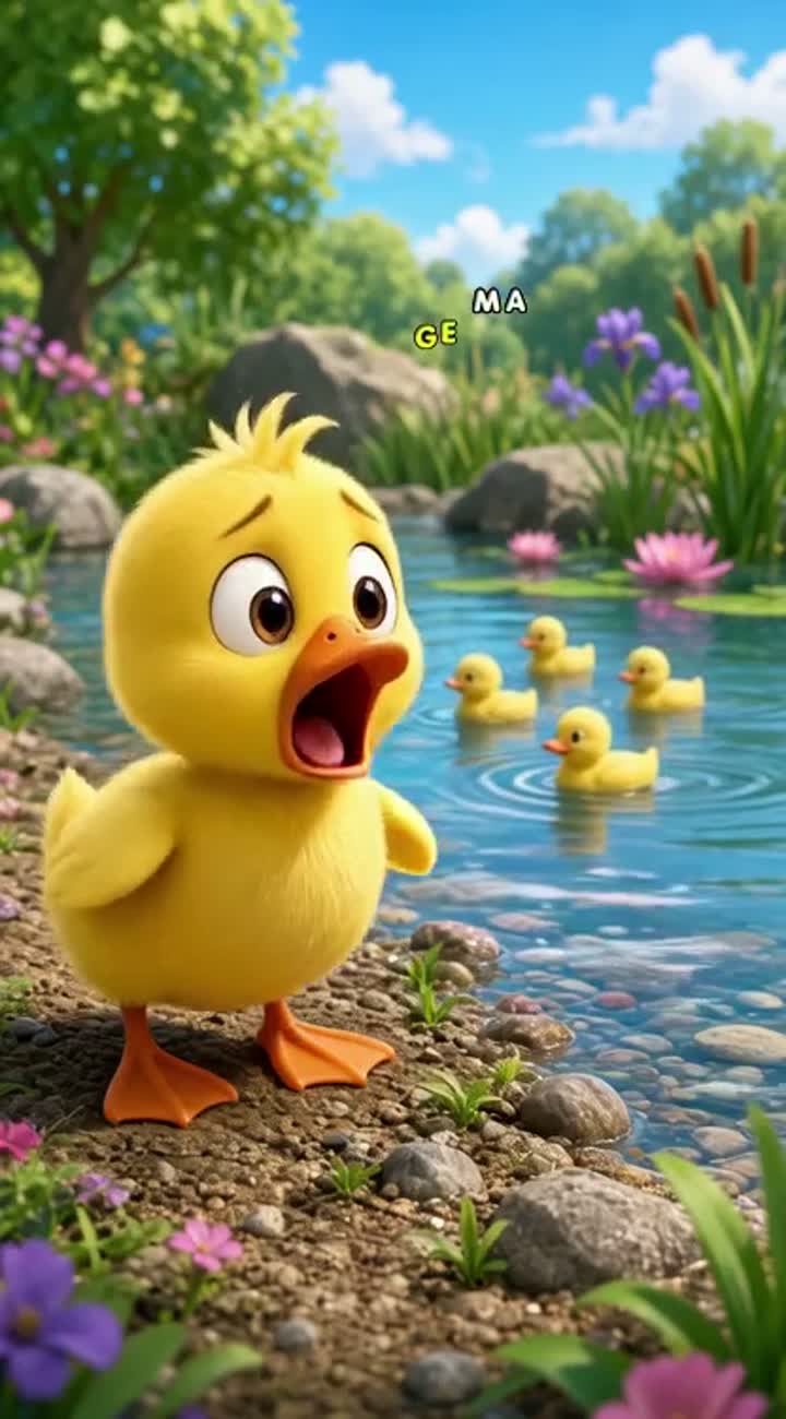The Baby Duck Who Was Afraid of Water — AI cartoon