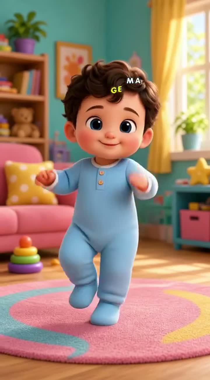 Cute 3D animated baby character with big expressive eyes… — AI cartoon