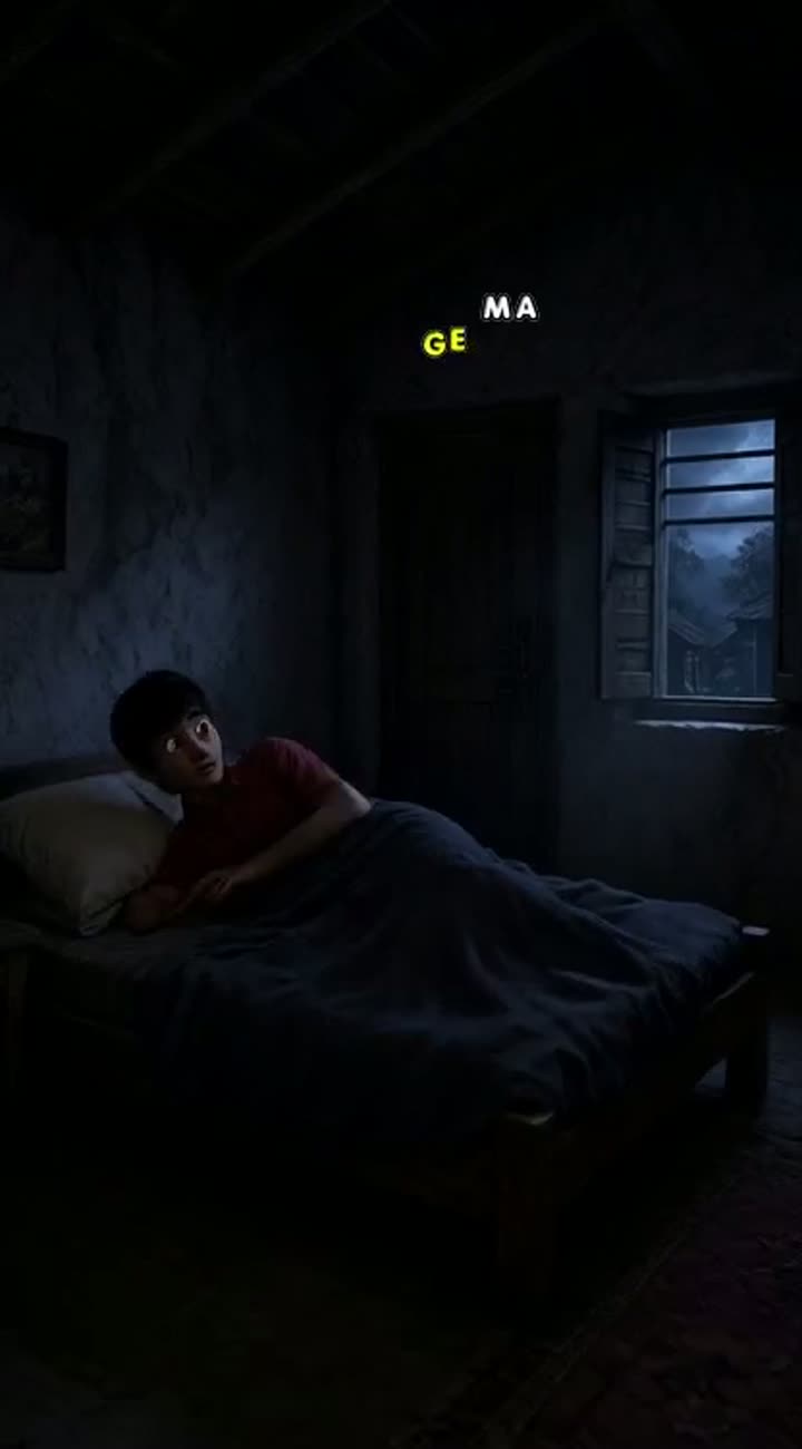 Continuous vertical 9:16 animated horror clip in high-quality 3D… — AI cartoon