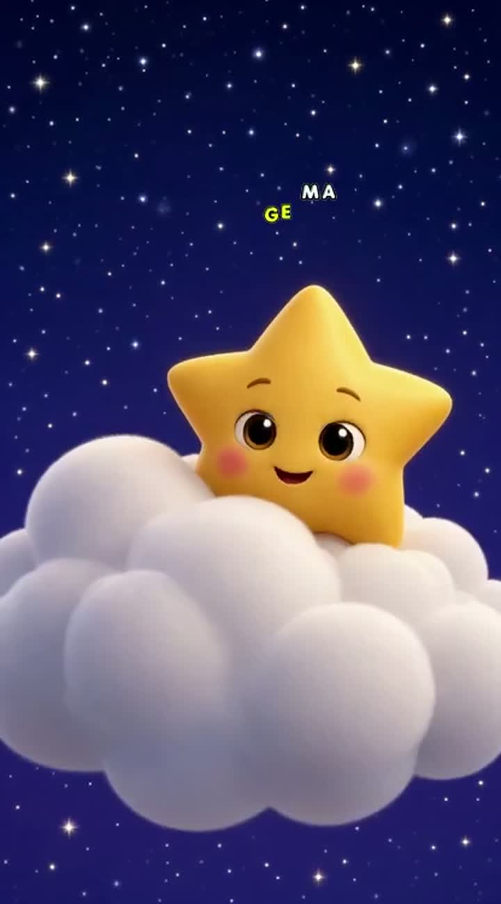 A cute golden-yellow star named Lumi with big friendly eyes… — AI cartoon