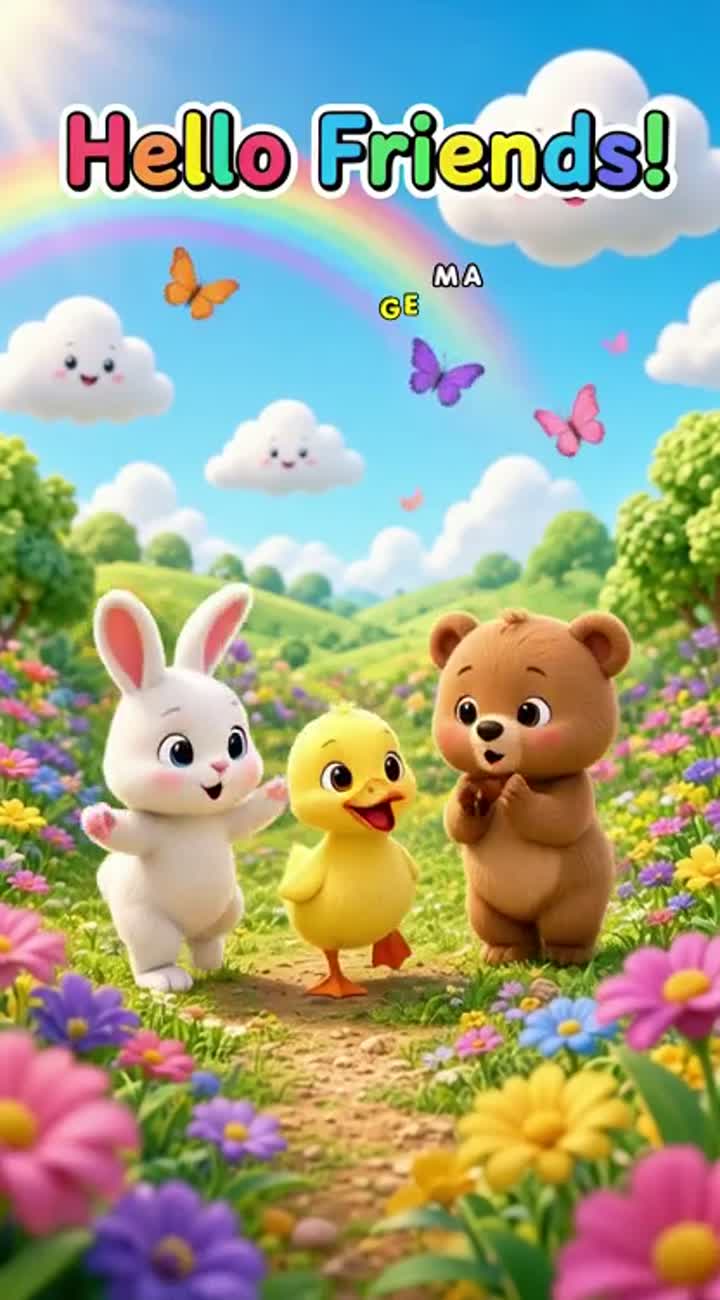 They dance together in a magical garden full of colorful flowers… — AI cartoon