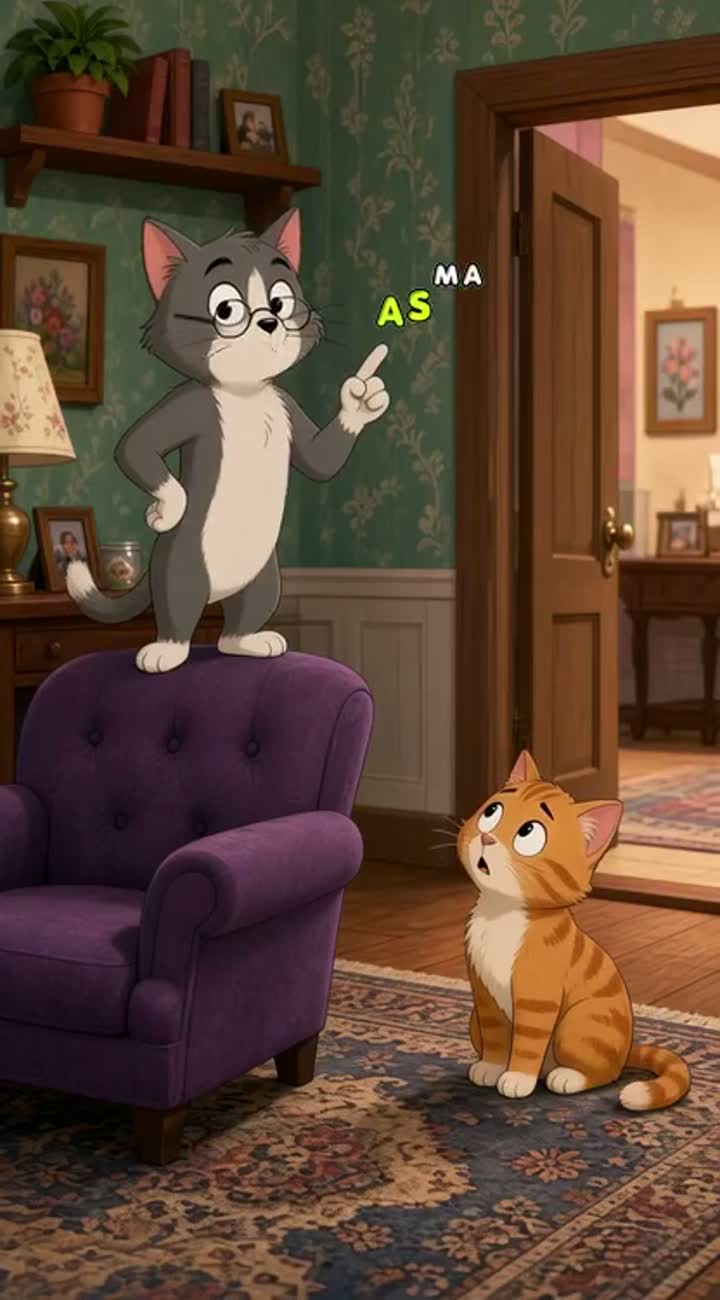 The Smartest Cat in Town — AI cartoon