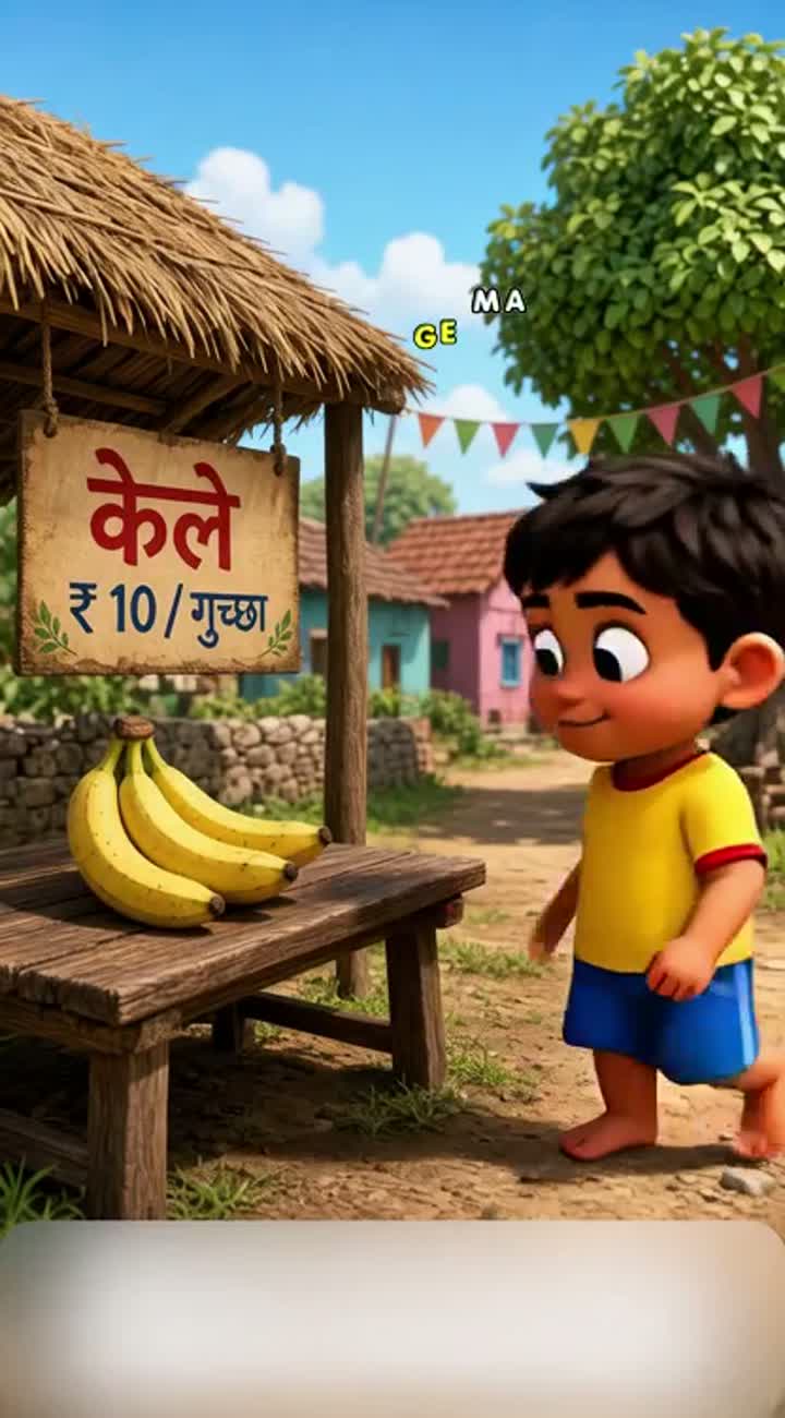 Funny 3D cartoon animation in an Indian village — AI cartoon
