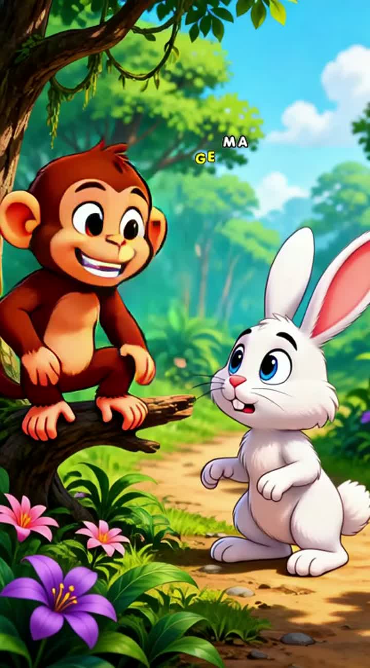 Unfolds in a lush jungle — AI cartoon
