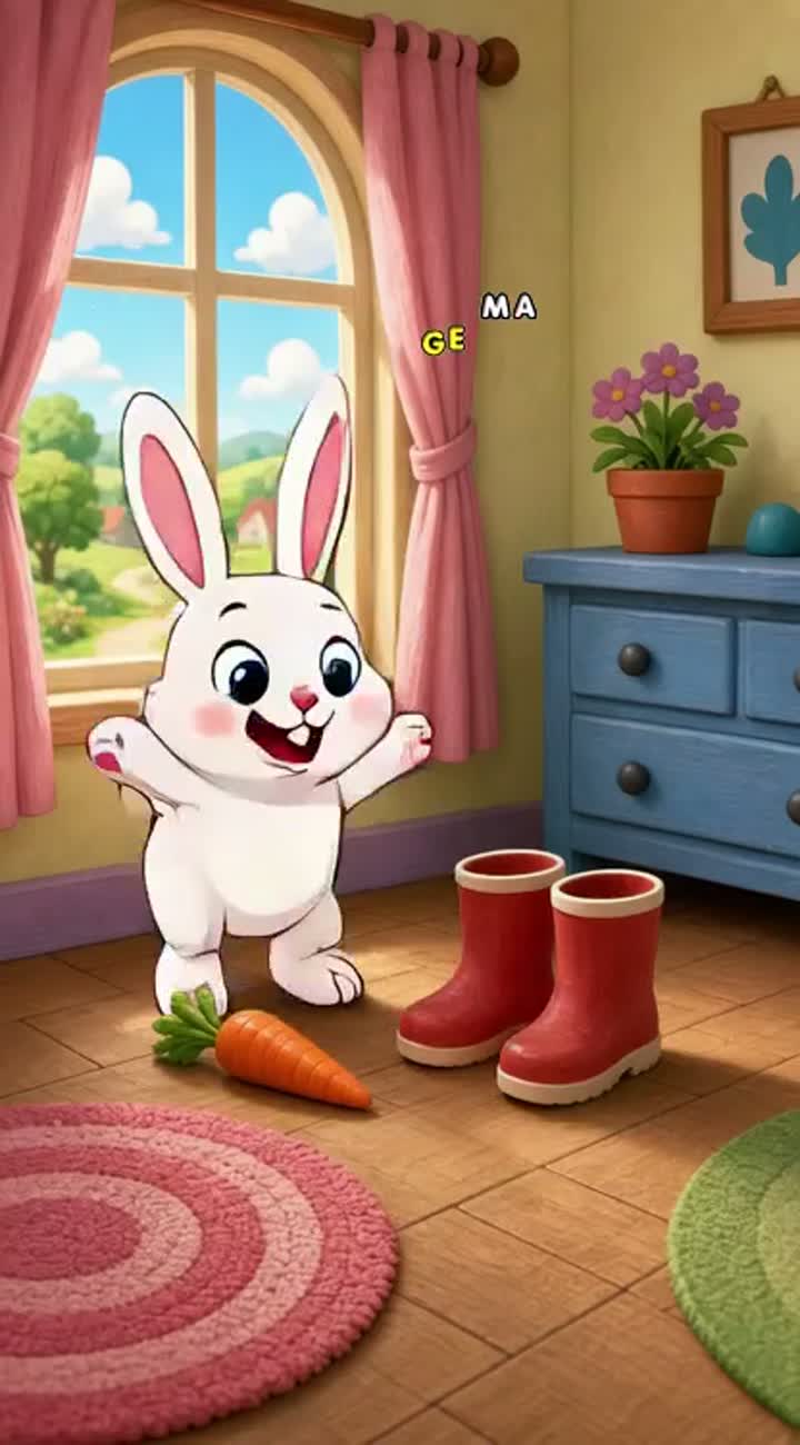 Lapinou mange une carotte — AI cartoon