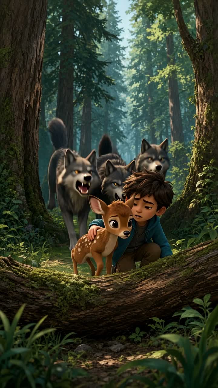 The Dangerous Wolves — AI cartoon