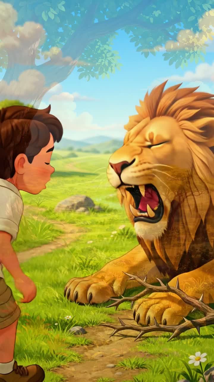 A few minutes later, Alex heard a painful roar — AI cartoon