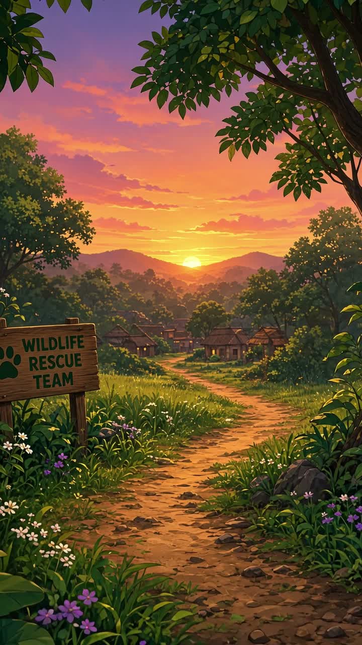 The wildlife rescuers arrived and safely treated the lion — AI cartoon