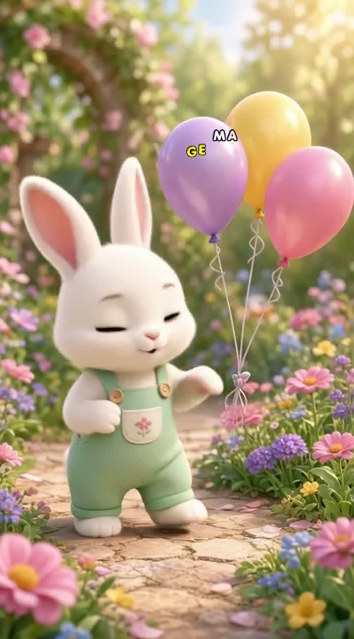 A cute original baby white bunny with big brown eyes… — AI cartoon