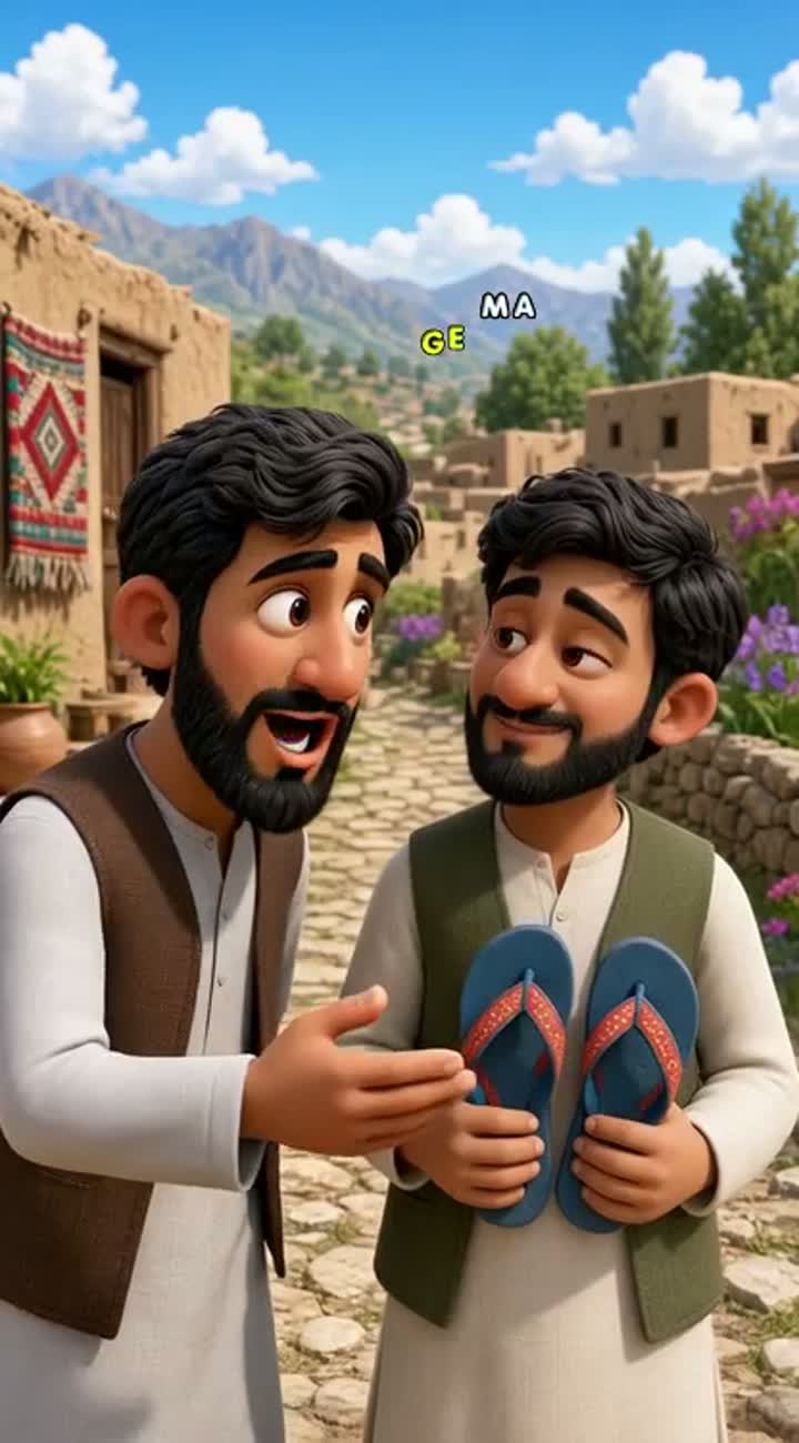 Funny cartoon video with two Afghan friends — AI cartoon