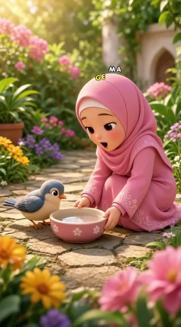 Cute 3D animated Islamic moral story for children — AI cartoon