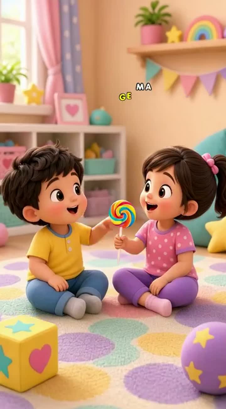 Cheerful high-quality 3D animated nursery rhyme scene… — AI cartoon
