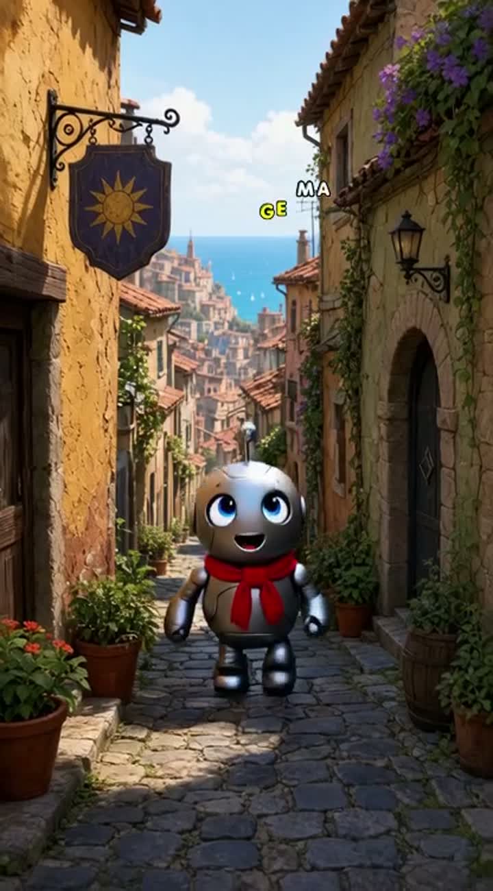 A cartoon character named Pip: a small round robot with a dented… — AI cartoon
