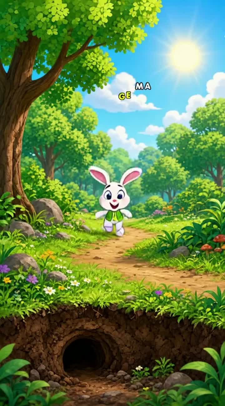 One sunny morning, a little rabbit named Benny was walking through… — AI cartoon