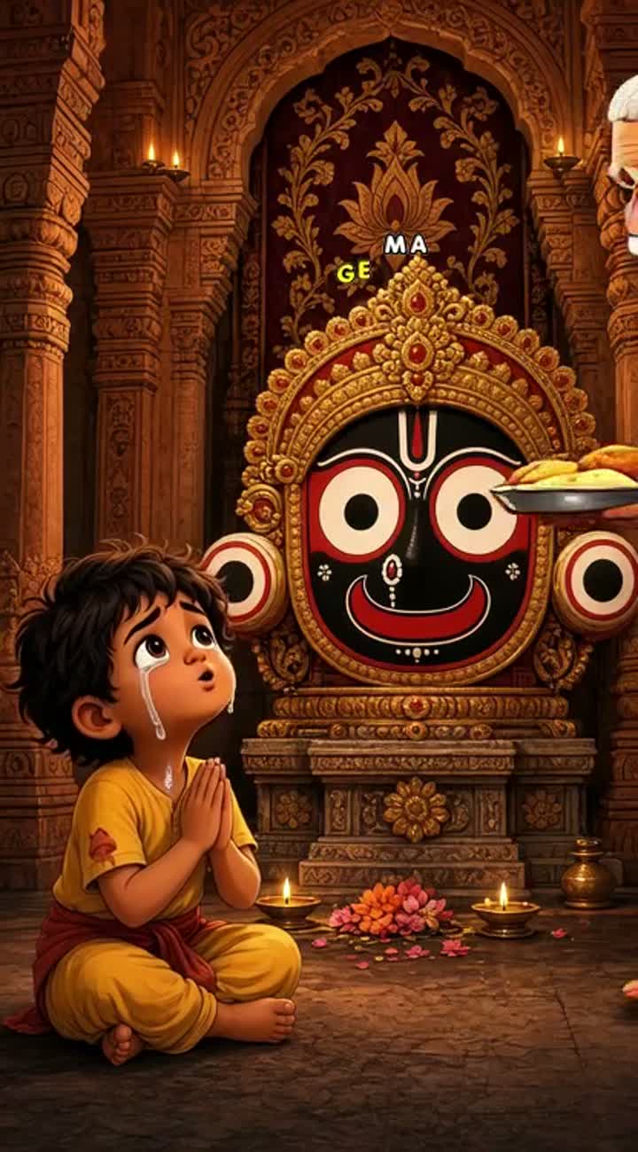 Depicting a heartwarming story about Lord Jagannath — AI cartoon