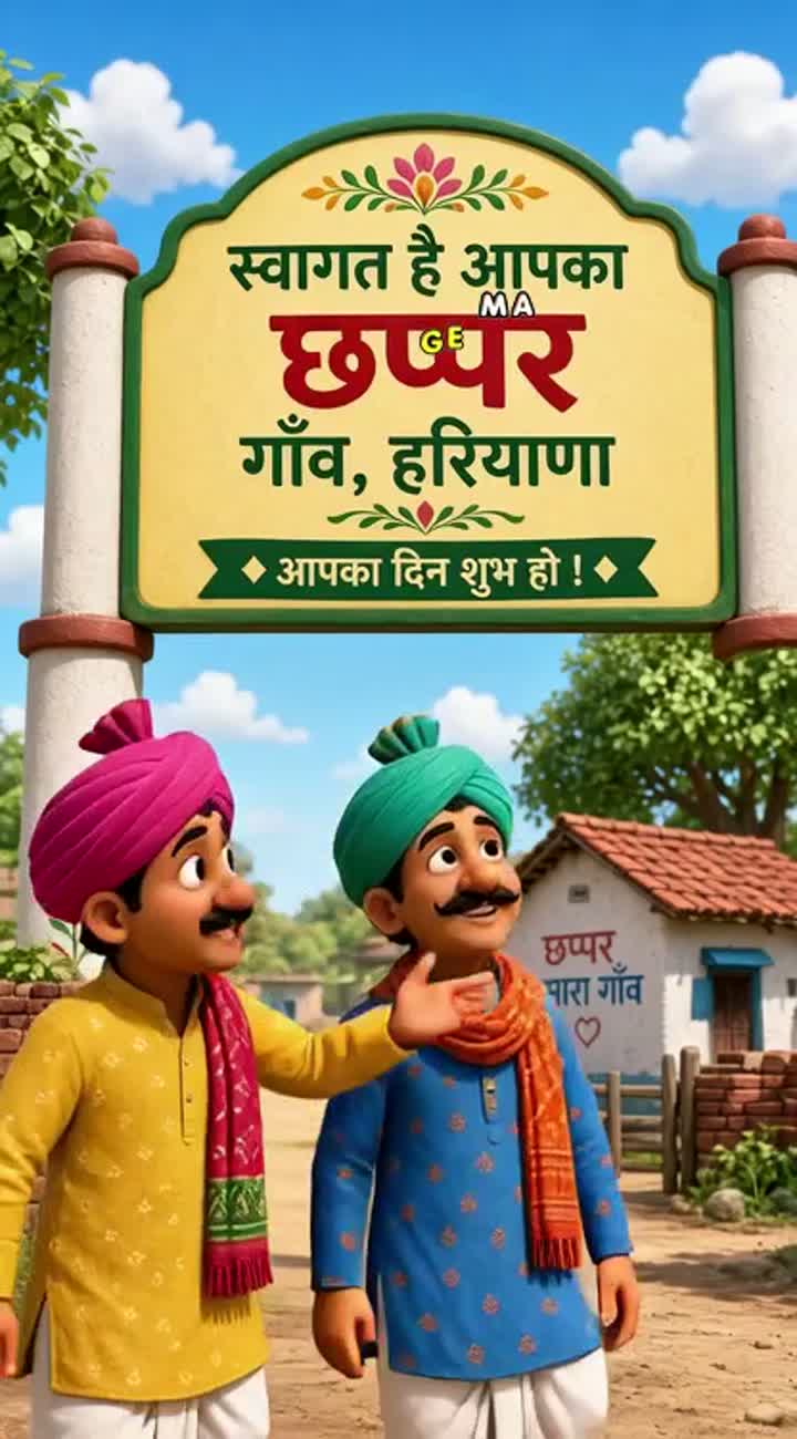 Funny 3D cartoon animation of two original Indian village friends… — AI cartoon