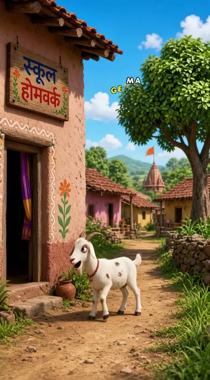 Funny 3D cartoon video in an Indian village — AI cartoon
