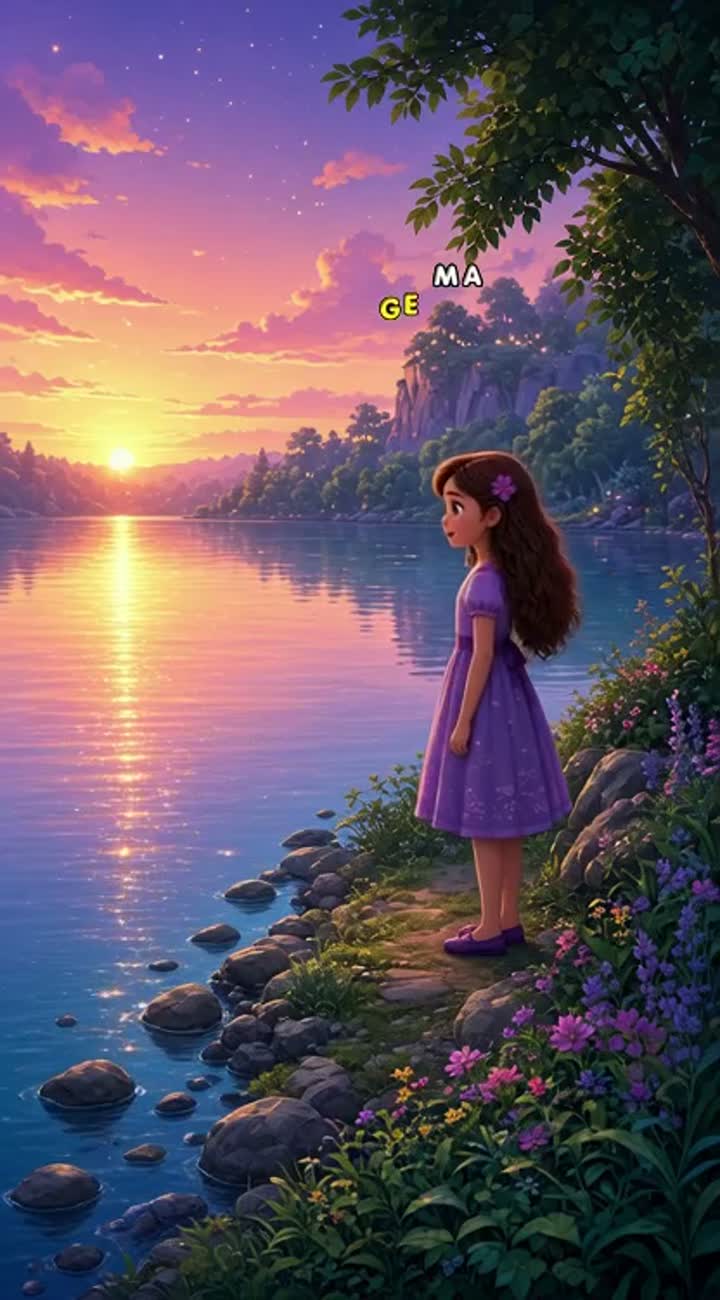 Chapter 1:The lake and the fear Once upon a time… — AI cartoon