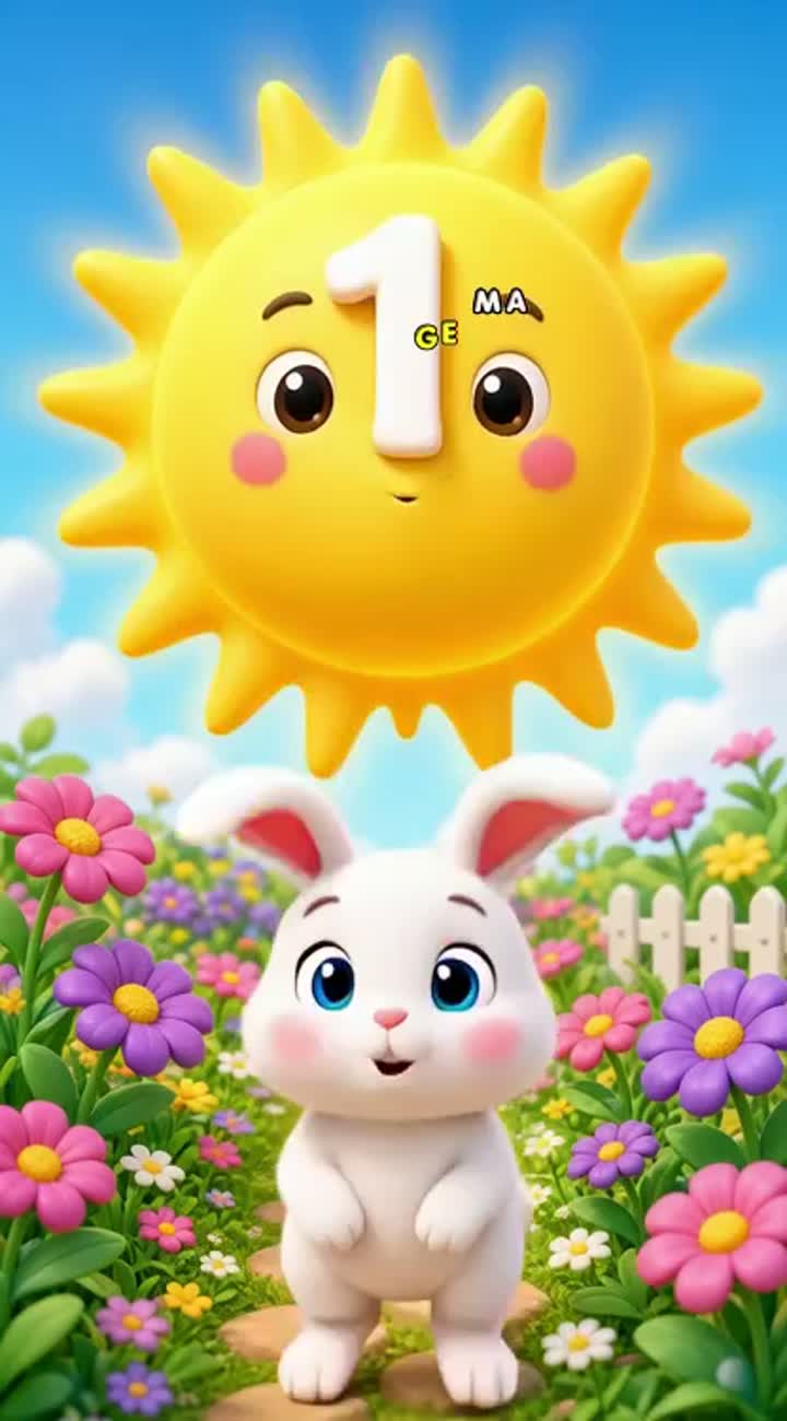 Cute 3D cartoon for preschool children, vertical 9:16 — AI cartoon