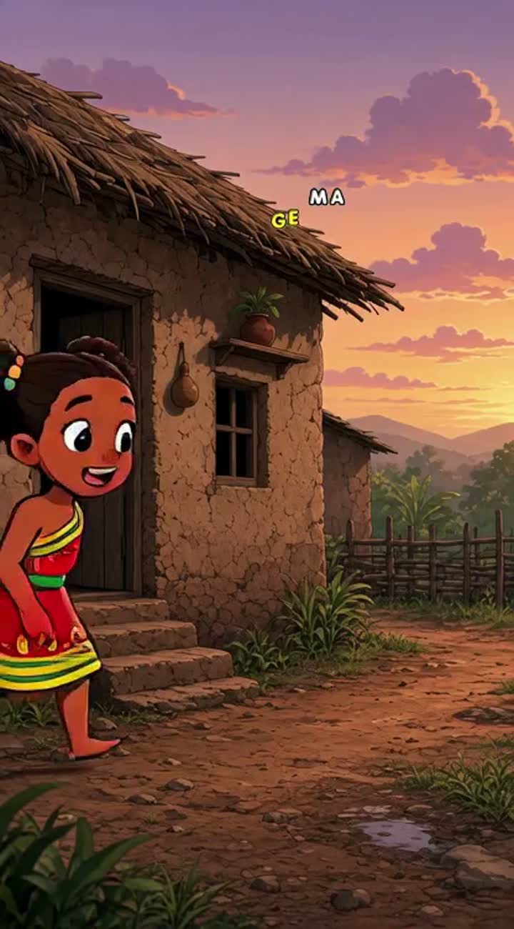 An black african girl who want a breakthrough and help her poor… — AI cartoon