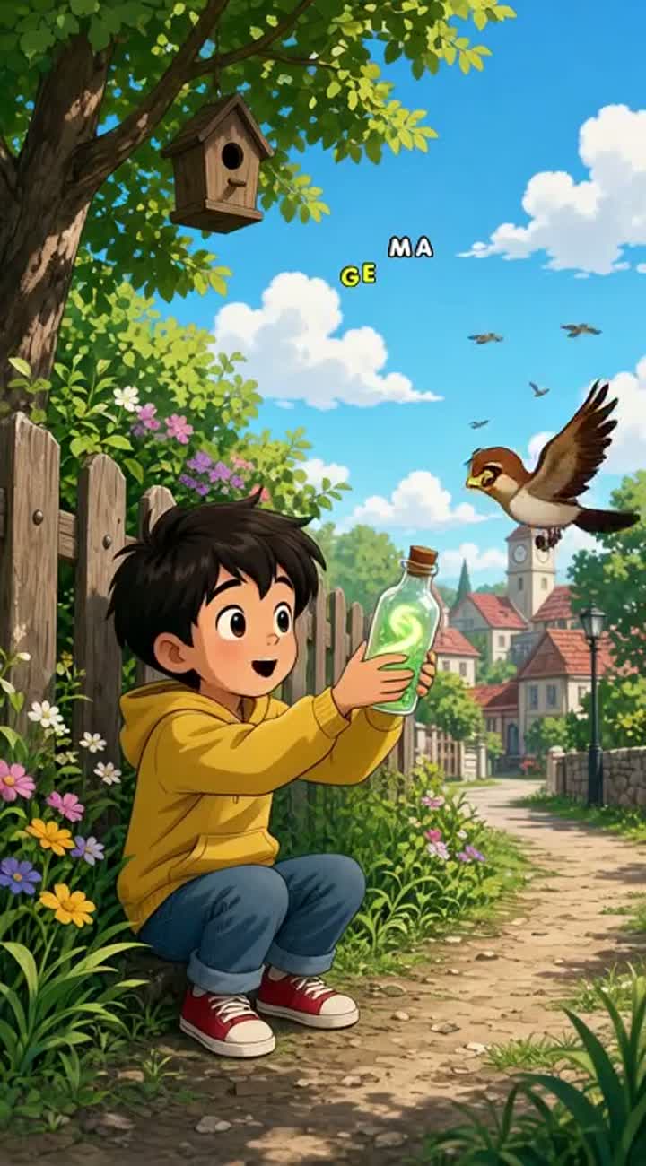 The Boy Who Stole the World's Sounds — AI cartoon