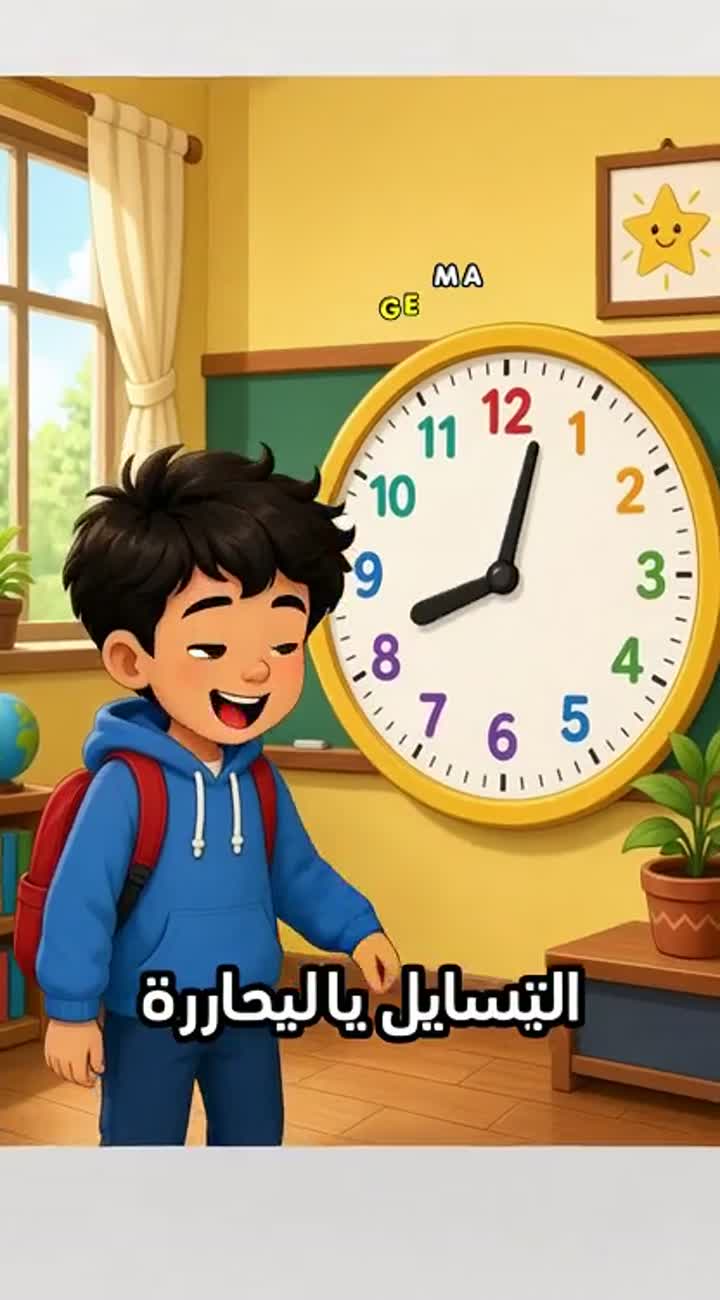 Abdelhamid Learns to Tell Time — AI cartoon