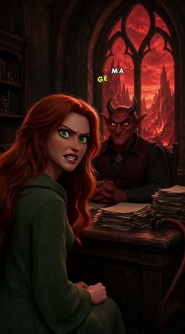 Cinematic 3D dark fantasy cartoon — AI cartoon