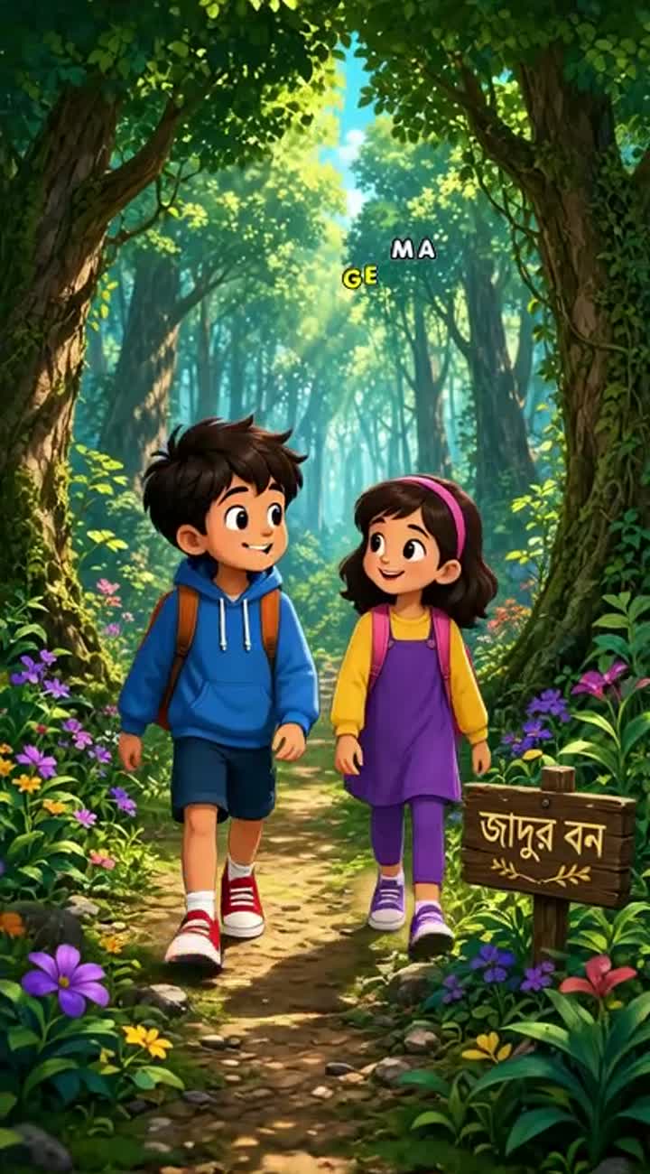 The Magical Forest of Two Friends — AI cartoon
