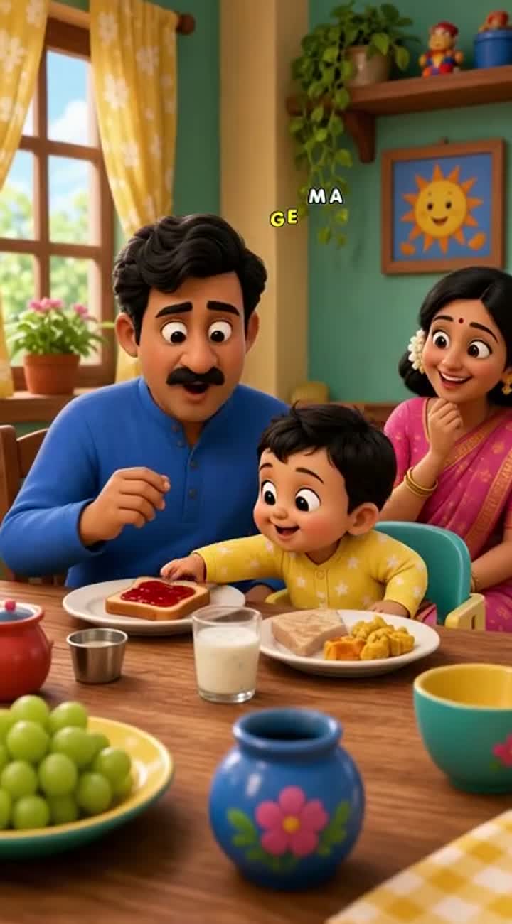 Funny 3D cartoon Indian family video — AI cartoon