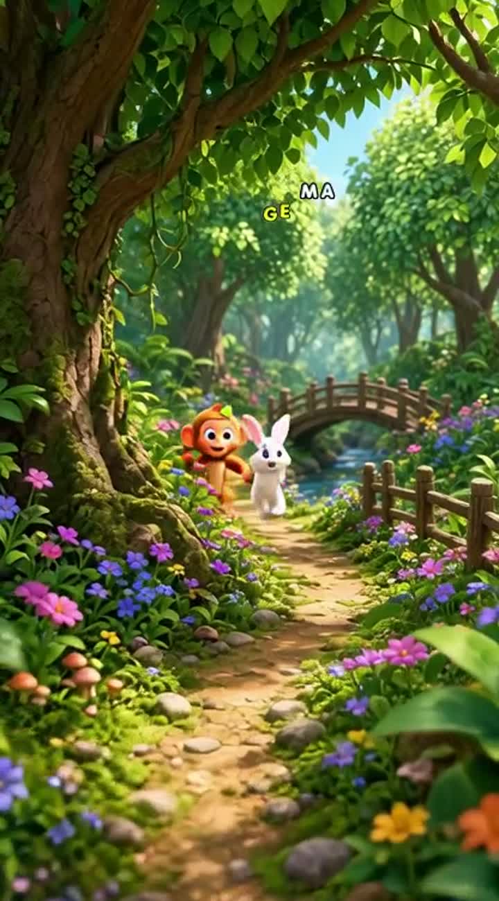 Bright, colourful visuals and smooth, fluid animation — AI cartoon