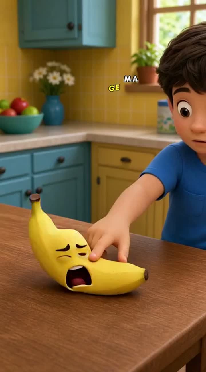 The Banana That Didn't Want to Be Peeled — AI cartoon