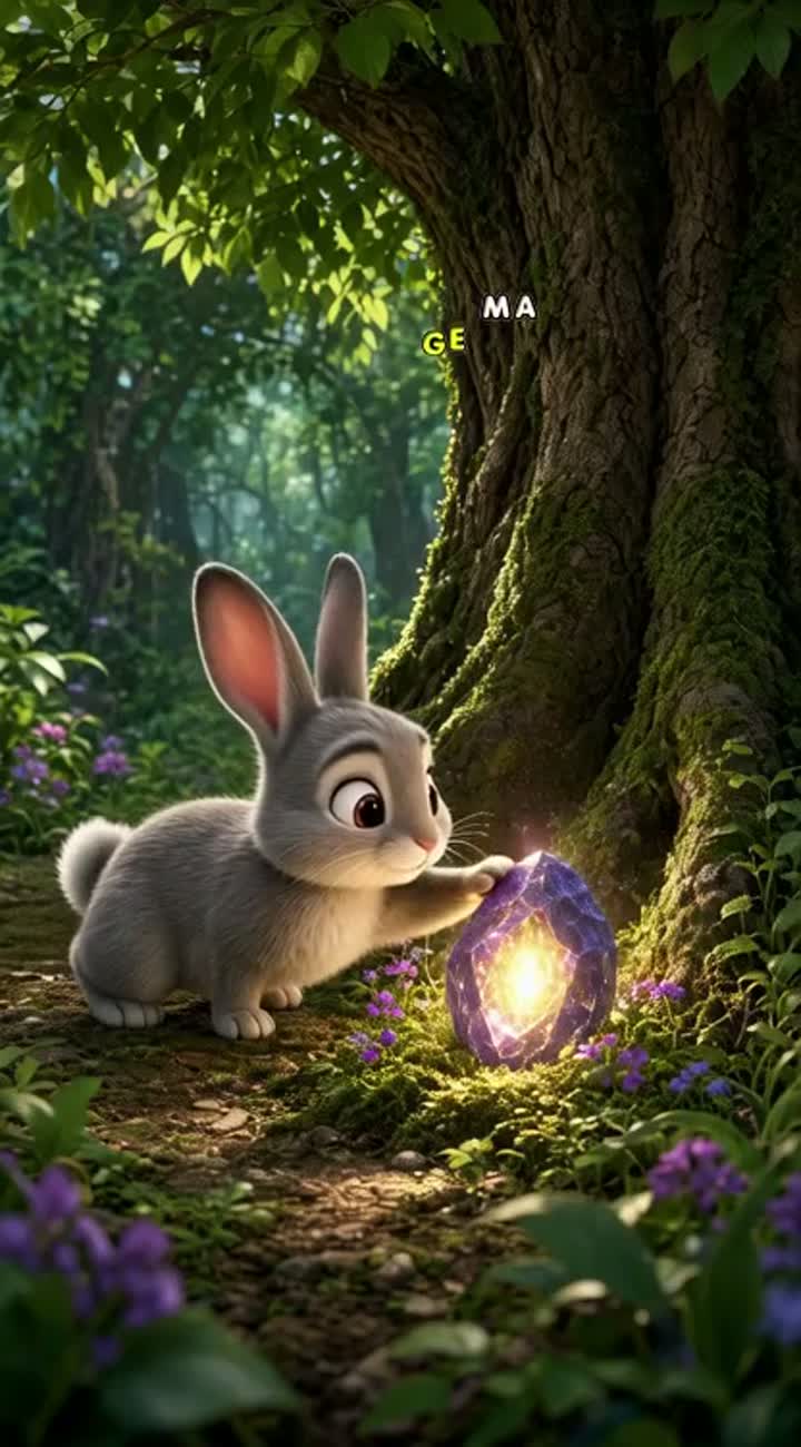 Montu, a small, adorable, intelligent rabbit… — AI cartoon
