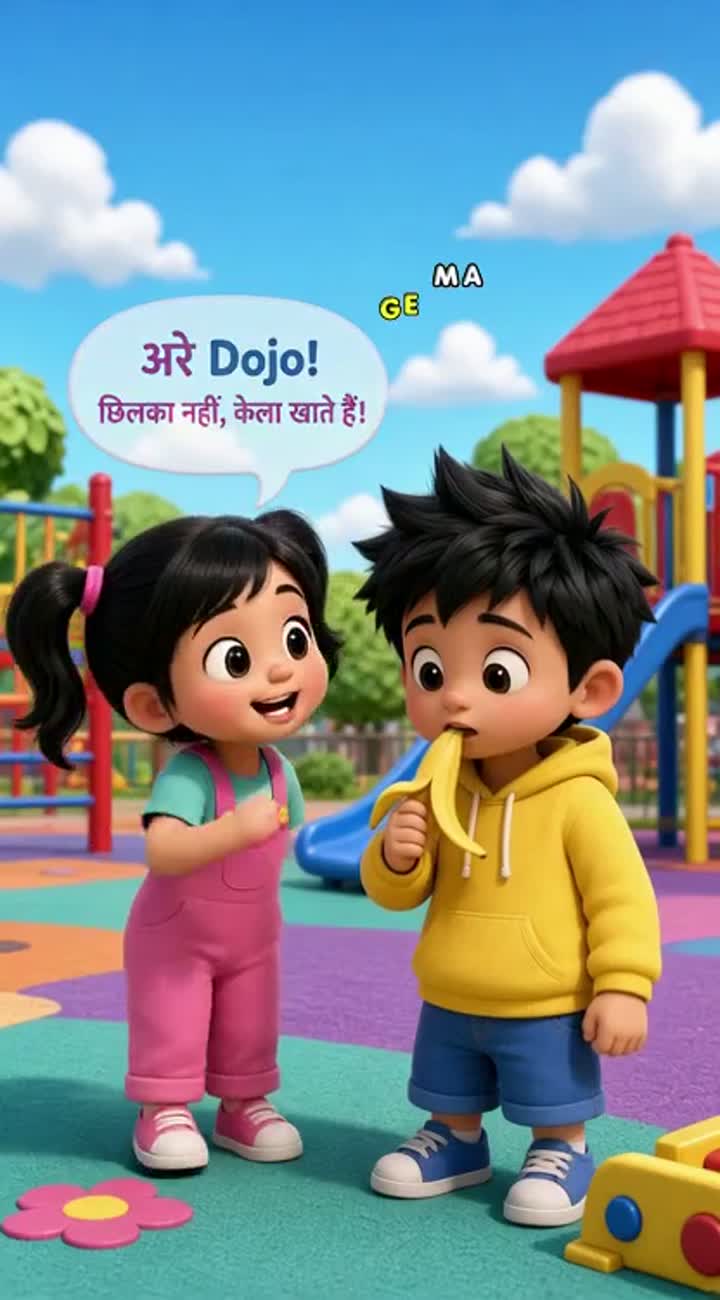 Funny 3D cartoon for kids in vertical 9:16 format — AI cartoon