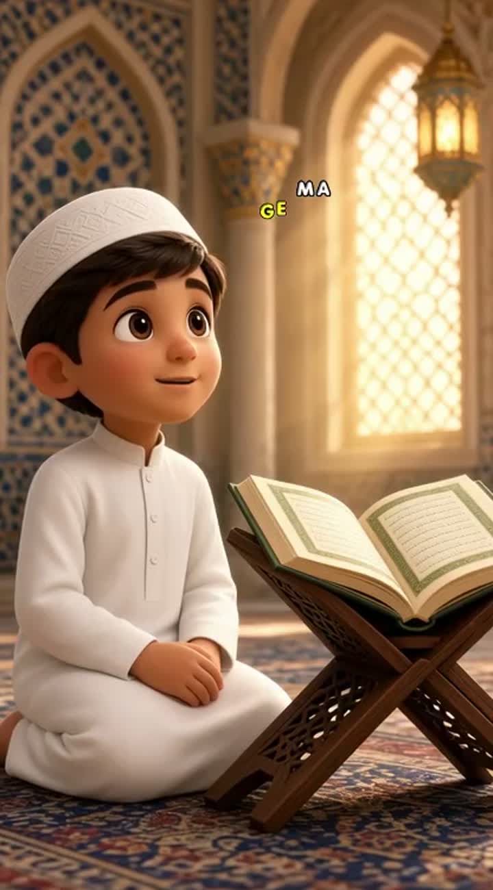 Beautiful 3D Islamic cartoon for children — AI cartoon