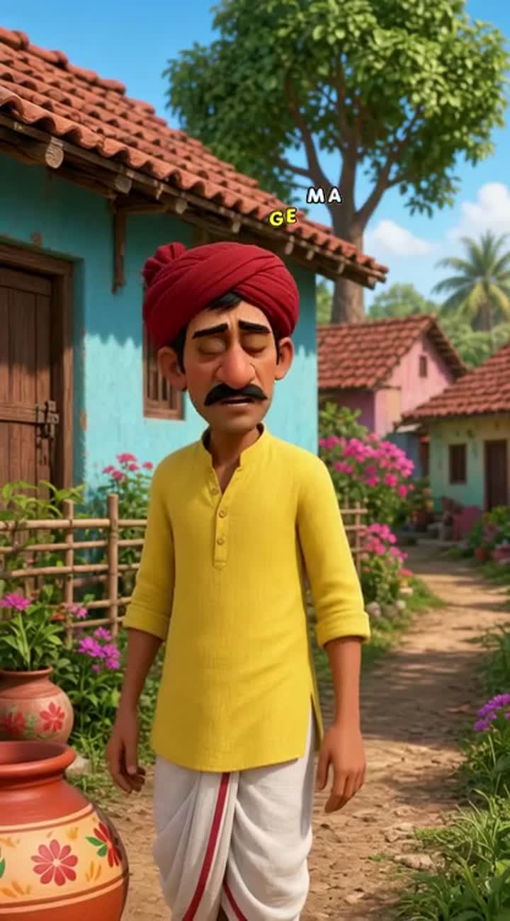 Funny 3D animated Bengali village comedy — AI cartoon