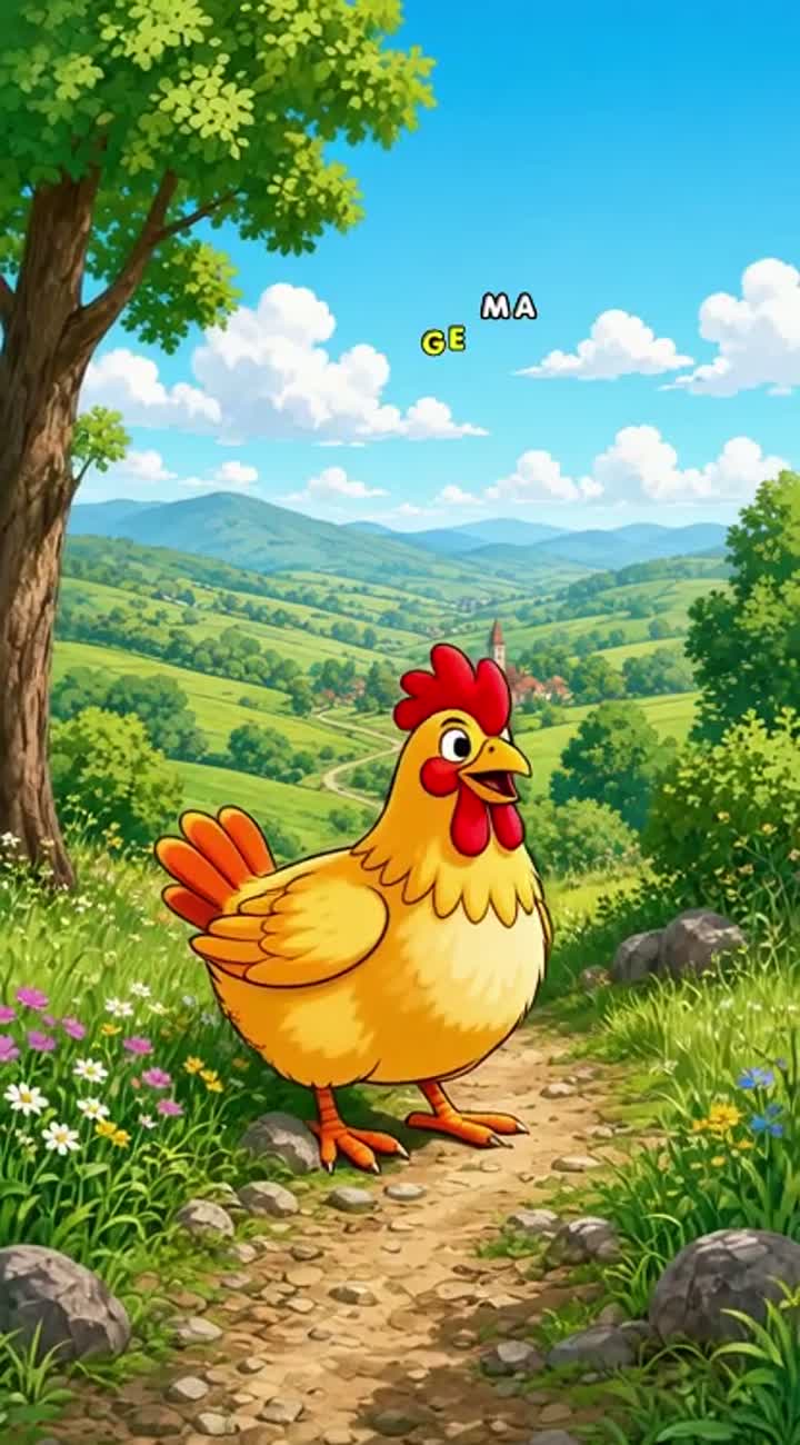 Flying chicken Animated cartoon with smooth animation… — AI cartoon