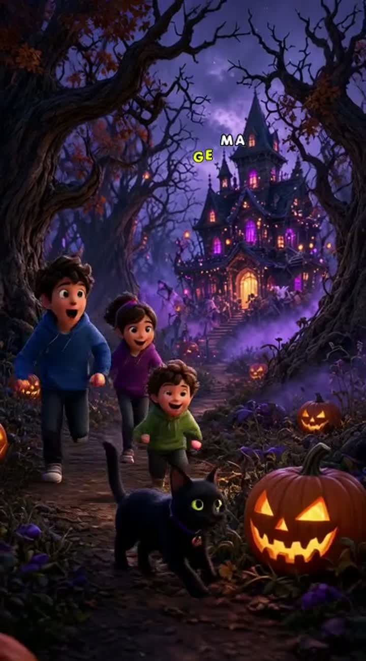 A colorful 3D cartoon Halloween movie — AI cartoon