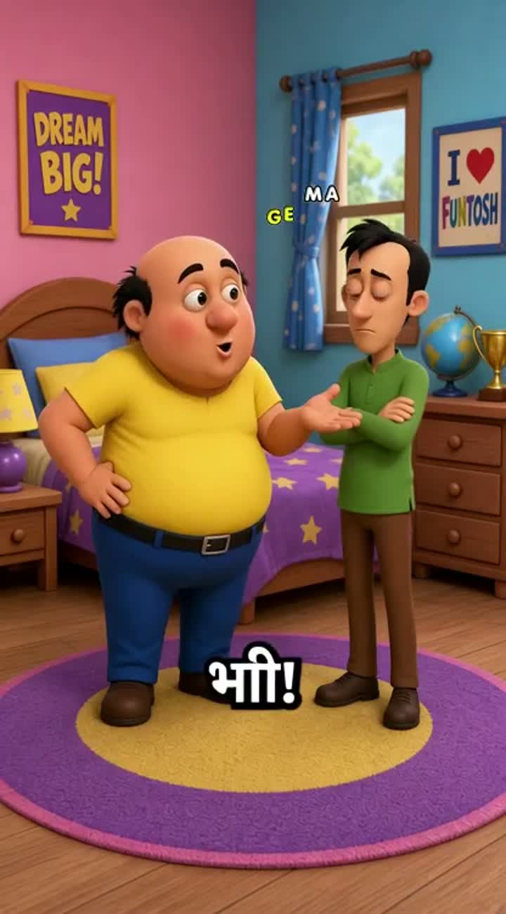 Funny 3D animated cartoon video in vertical 9:16 format… — AI cartoon