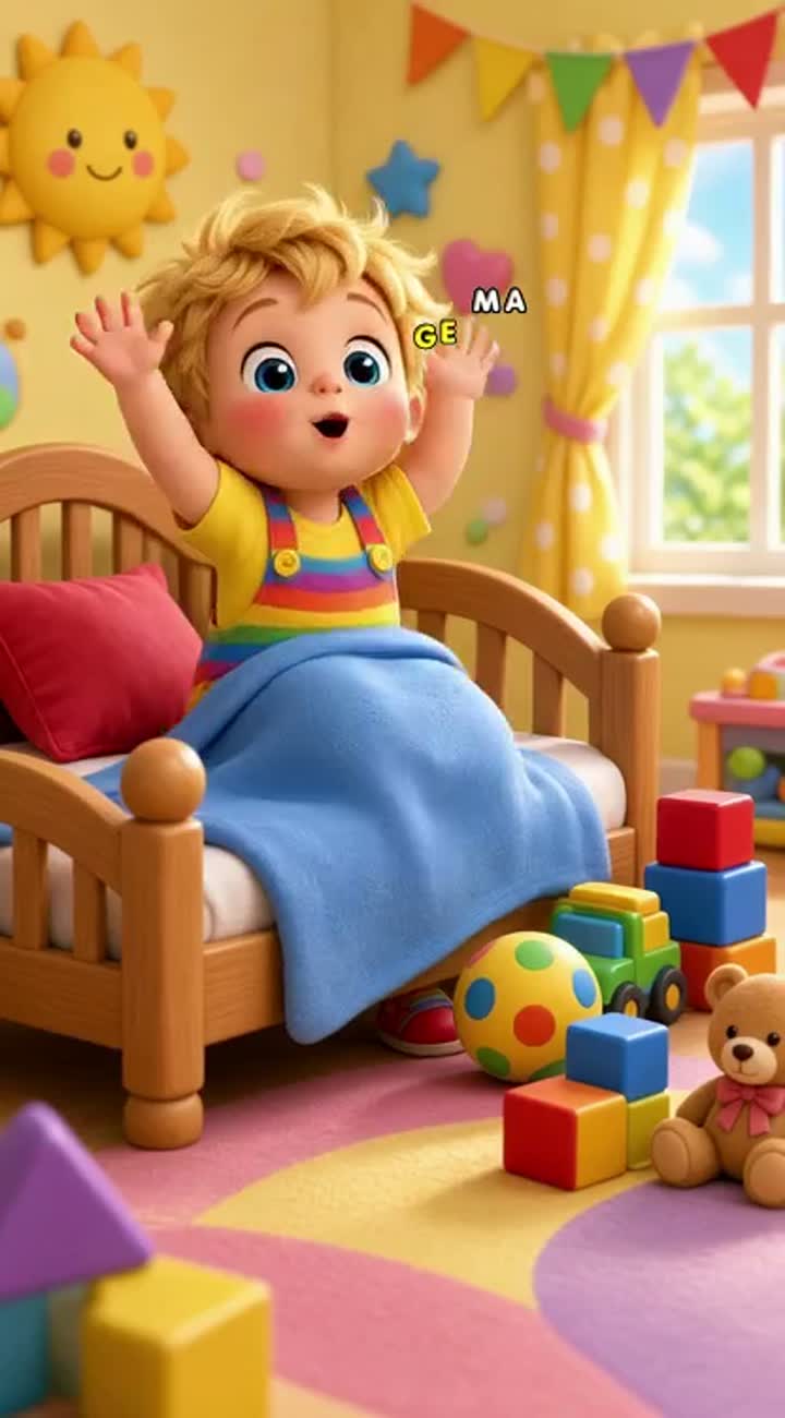Ultra-bright, colorful, joyful 3D Pixar-style cartoon for toddlers… — AI cartoon