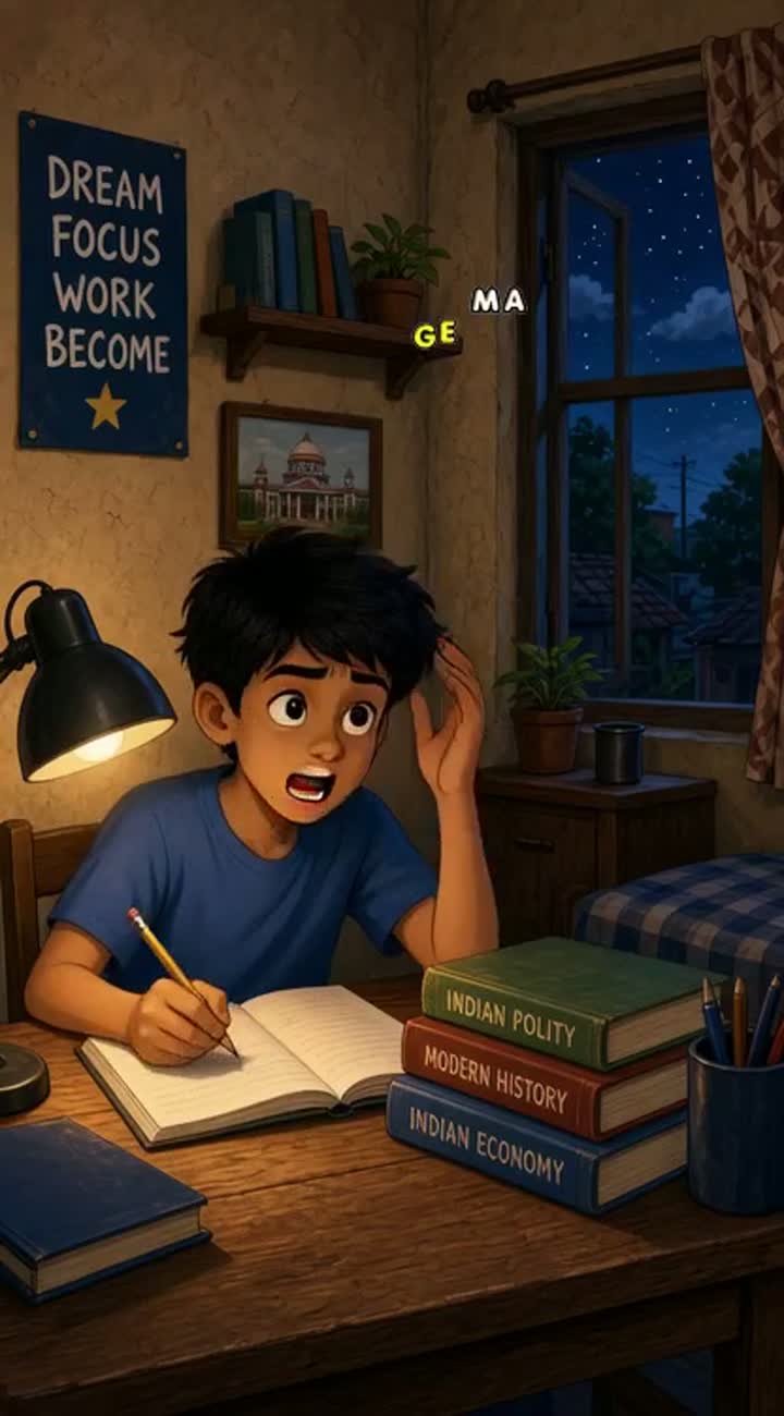 A student that struggling very hard and his father is a labour… — AI cartoon