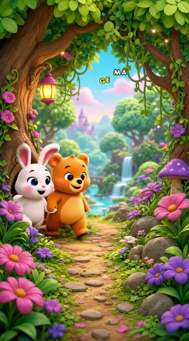 Crie um desenho animado infantil em 3D, bem colorido e fofo… — AI cartoon