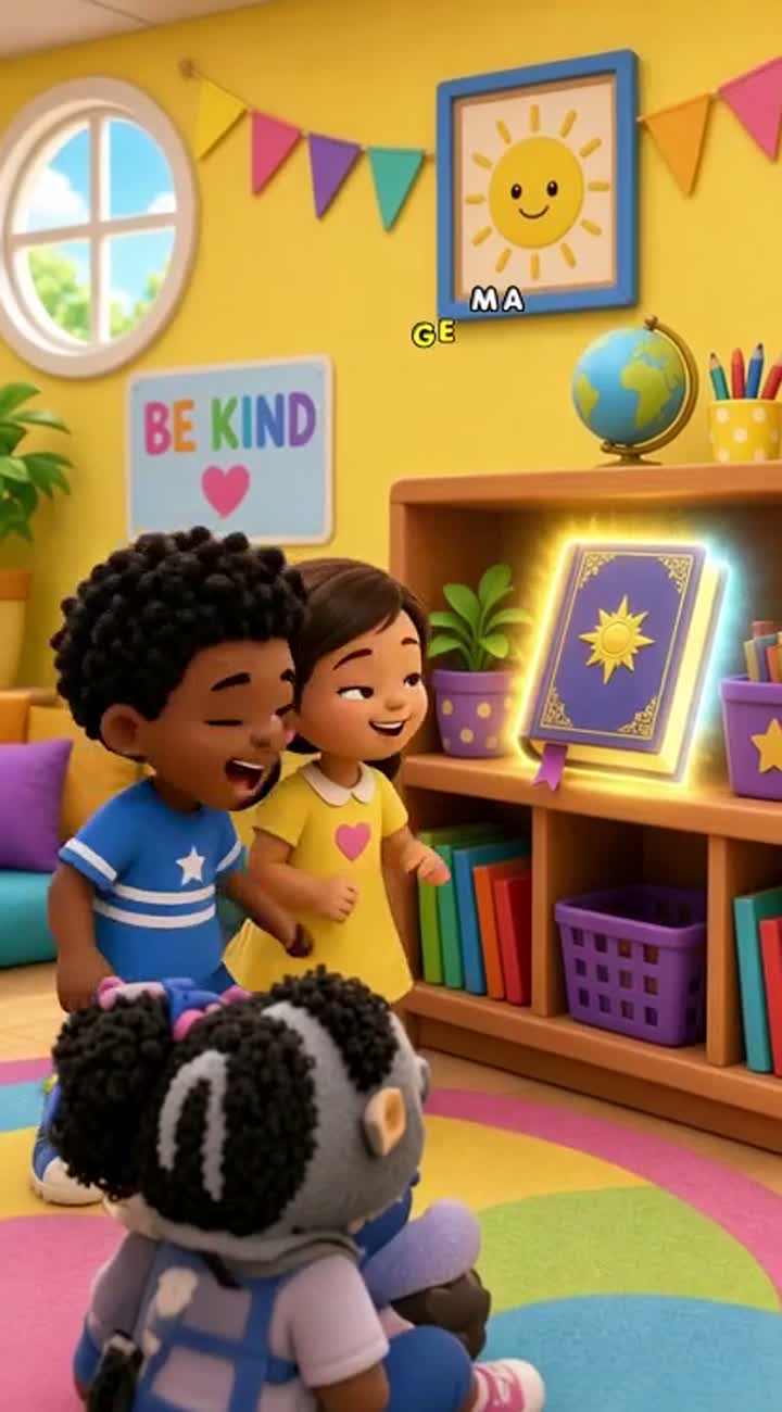Colorful, child-friendly 3D cartoon for kindergarten kids — AI cartoon