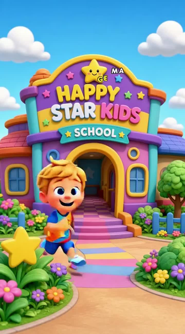 Fun, colorful 3D animated kids' cartoon starring a friendly little… — AI cartoon