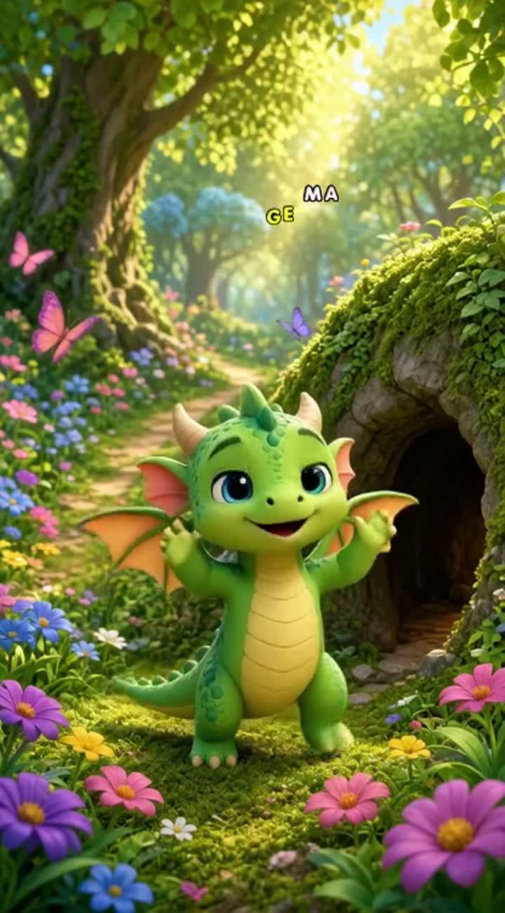 DImko the Little Dragon and the Magic Forest — AI cartoon